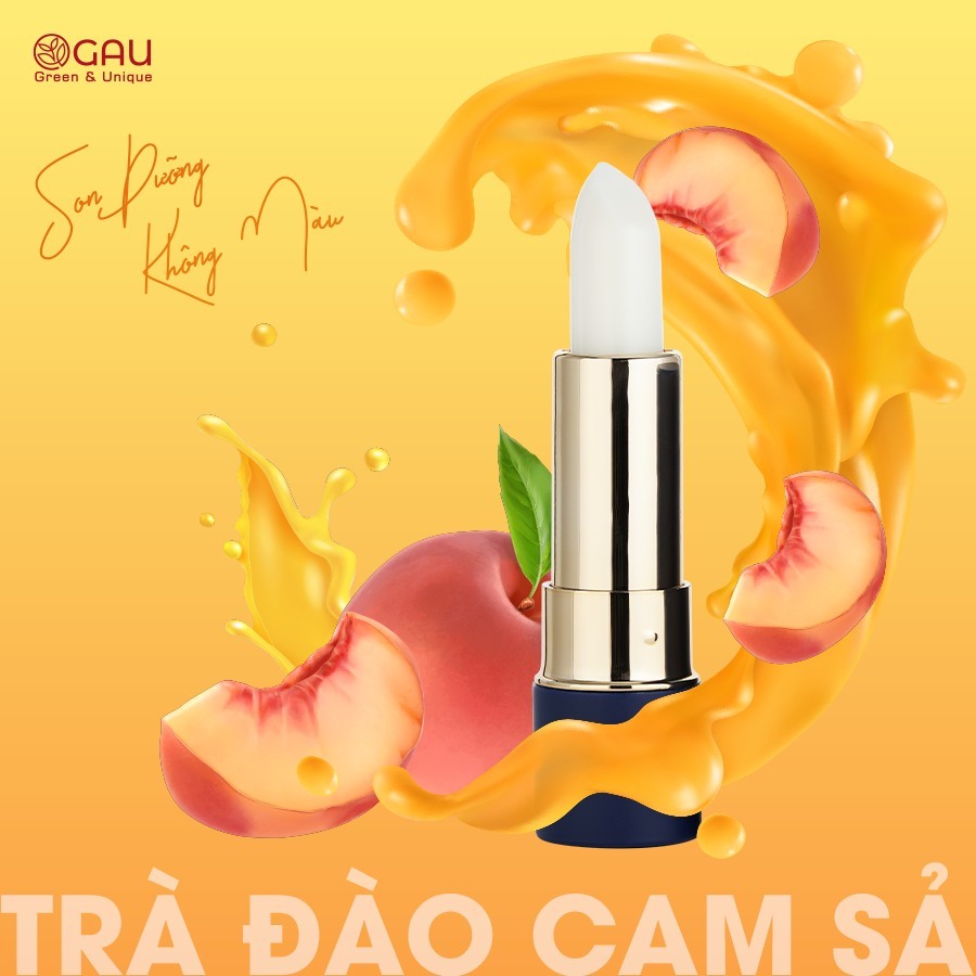 Son Dưỡng Môi Đào Cam Sả Chính Hãng GAU Giảm Thâm Giúp Đôi Môi Căng Mọng