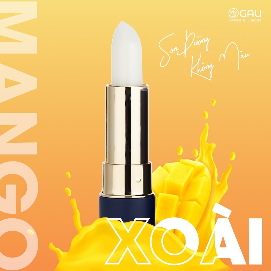 Son Dưỡng Môi Chiết Xuất XOÀI hoàn toàn Tự Nhiên GAU Mềm Mọng Giảm thâm Giảm Khô Nứt Tránh Bong Tróc