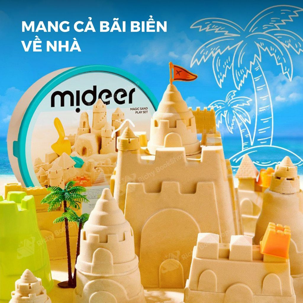 Bộ Cát Động Lực Mideer Magic Sand Play Set Kinetic Sand - Phiên Bản Chơi Dưới Nước, An Toàn Cho Bé