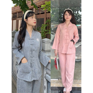 La Hán Nữ Vải LiNen Cao Cấp # Đồ Lam Đi Chùa