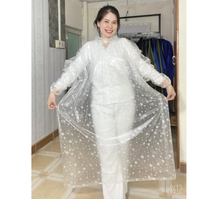 Áo mưa bít hoa nhí (PVC) nhựa dẻo mỏng nhẹ và dai độ bền cao Chống nước chống gió