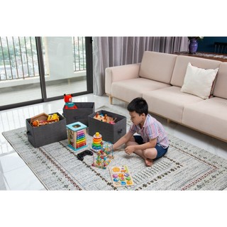 Bộ 3 thùng đựng quần áo chất liệu vải Bền đẹp chống bụi, ẩm mốc sắp xếp đồ lót, tất vớ, quần áo gọn gàng có nắp tiện lợi