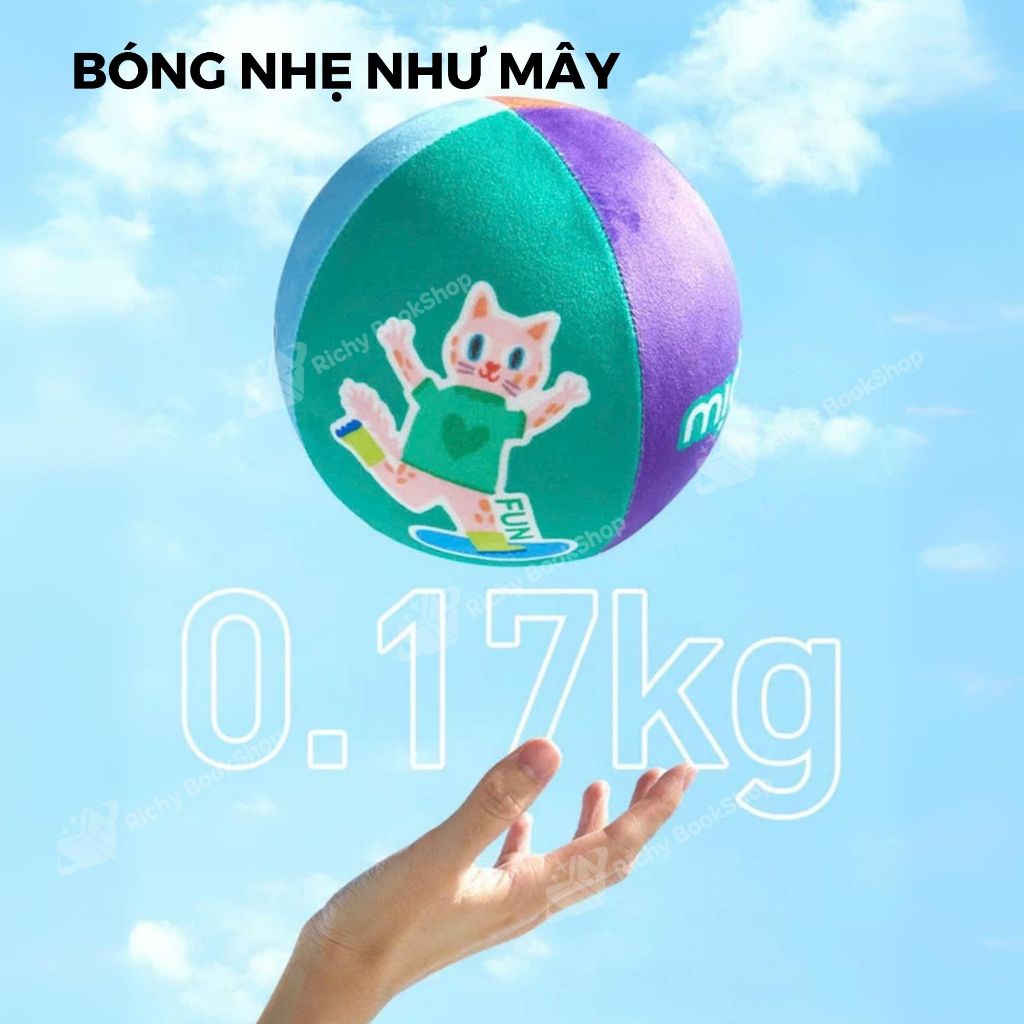 Bóng xốp im lặng bọc vải nỉ cho bé từ 1+ tuổi Mideer Silent Bouncy Ball
