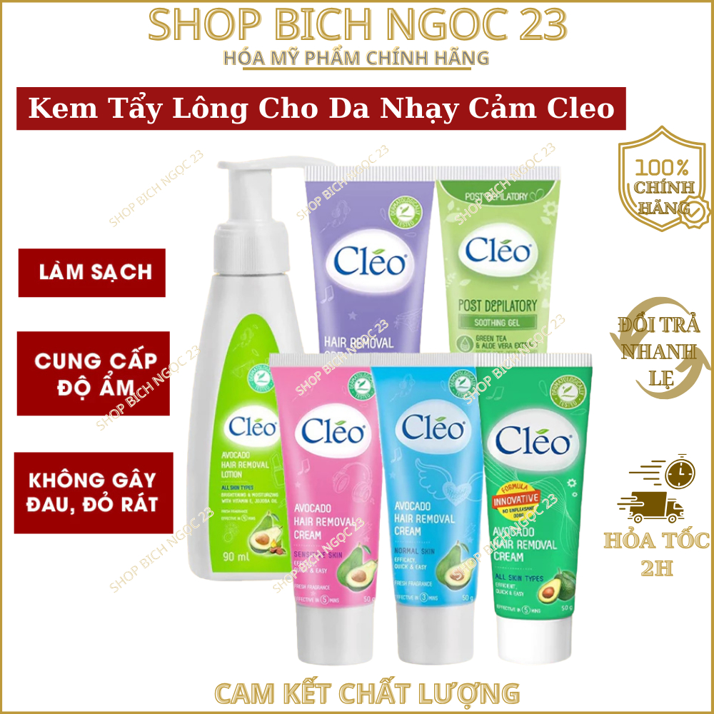 Kem Tẩy Lông Cho Da Nhạy Cảm Cleo Avocado Hair Removal Cream Sensitive Skin 50g/90g