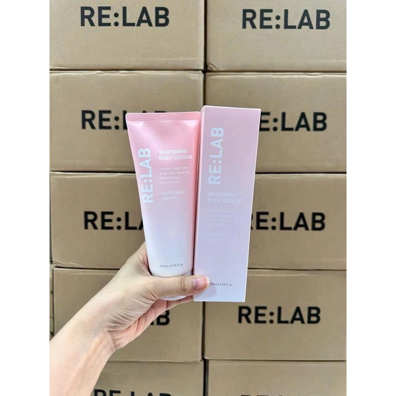 Kem body Re:lab whitening body lotion 200ml - hạn 2028 Hàn Quốc kem body relab  IS201