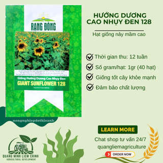 Hạt giống Hoa Hướng Dương Cao Nhụy Đen 128 (1gram~40 hạt) thân cao, trồng chậu hoặc cắt cành