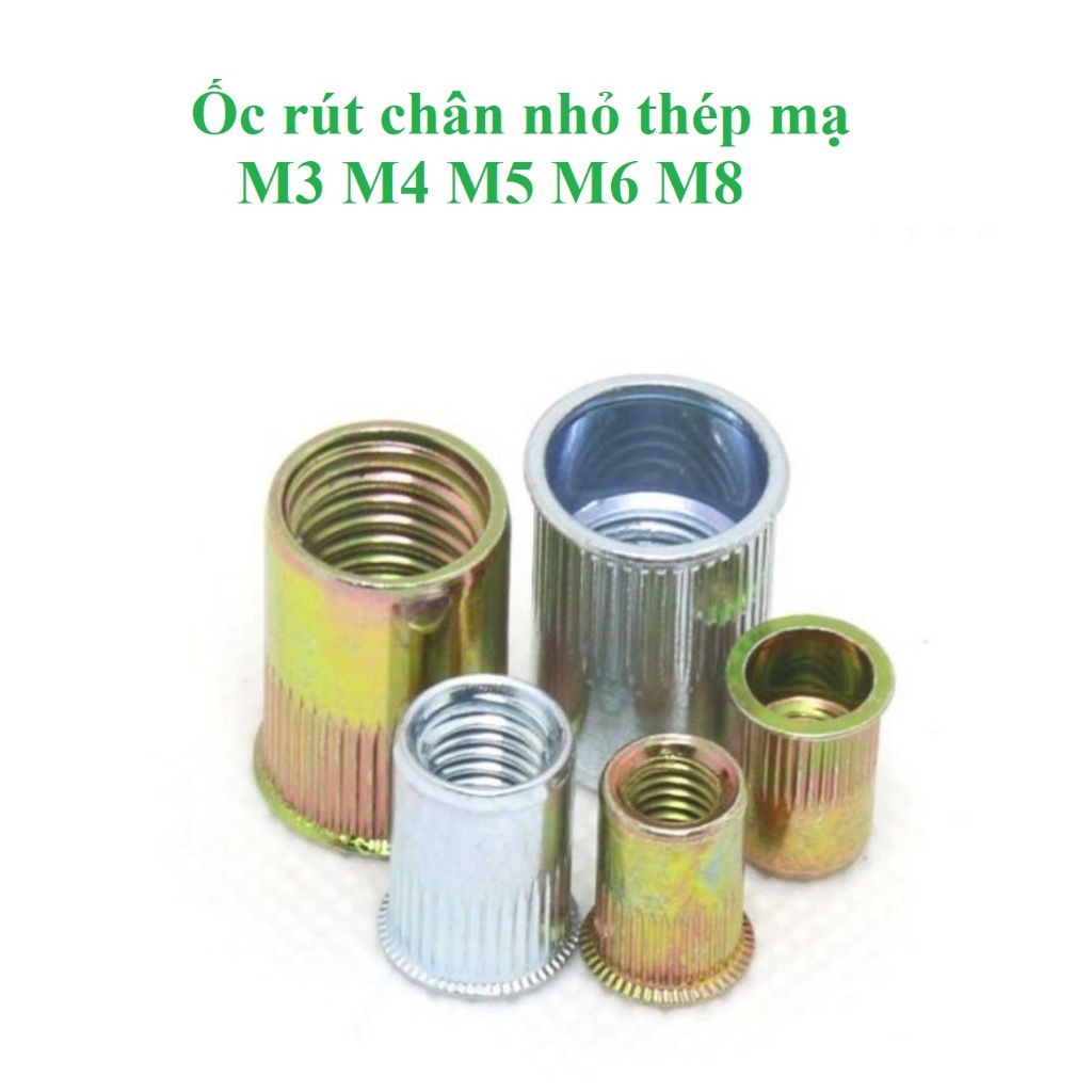 10 cái Ốc tán rút chân nhỏ M3,M4, M5,M6,M8 thép mạ | Shopee Việt Nam