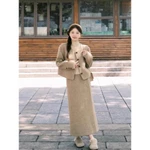 [Sẵn] Set Đồ Áo Khoác Chân Váy Dạ Nữ Kiểu Chữ A Tweed Công Sở Mặc Tết Bigsize Mùa Đông Hàn Quốc Nữ Chali SD700 — ảnh 1