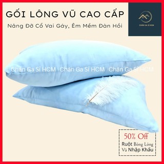 🔱NẰM ÊM ÁI🔱 Gối Lông Vũ (Tơ Tằm) Siêu Đàn Hồi, Mềm Êm Cho Giấc Ngủ Tuyệt Vời, Gối Nằm, Ôm Người Lớn