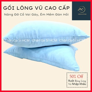 🔱COMBO ƯU ĐÃI🔱 Gối Lông Vũ (Tơ Tằm) Nằm Êm Mềm, Đàn Hồi, Nâng Đỡ Cổ Vai, Cải Thiện Giấc Ngủ Mỗi Đêm