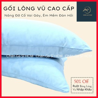 🔱COMBO ƯU ĐÃI🔱 Gối Lông Vũ (Tơ Tằm) Nằm Êm Mềm, Đàn Hồi, Nâng Đỡ Cổ Vai, Cải Thiện Giấc Ngủ Mỗi Đêm