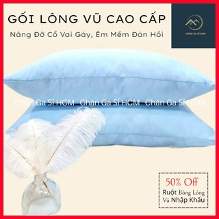 🔱COMBO ƯU ĐÃI🔱 Gối Lông Vũ (Tơ Tằm) Nằm Êm Mềm, Đàn Hồi, Nâng Đỡ Cổ Vai, Cải Thiện Giấc Ngủ Mỗi Đêm