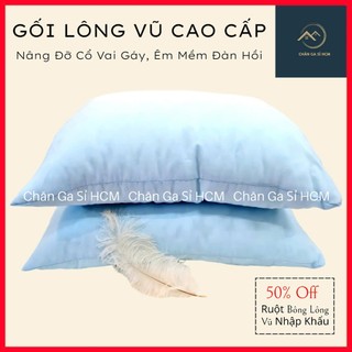 🔱COMBO ƯU ĐÃI🔱 Gối Lông Vũ (Tơ Tằm) Nằm Êm Mềm, Đàn Hồi, Nâng Đỡ Cổ Vai, Cải Thiện Giấc Ngủ Mỗi Đêm