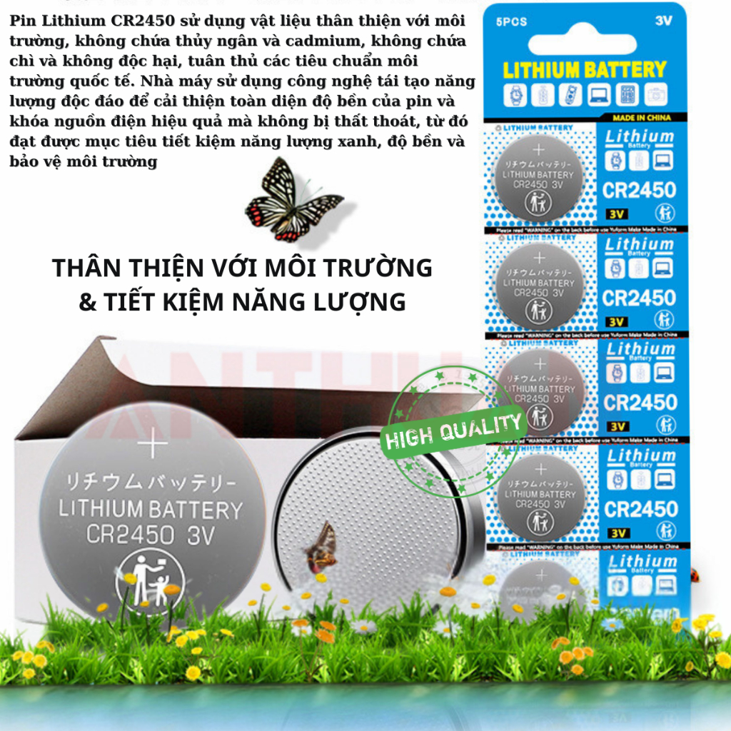 [Hỏa Tốc] Pin Cúc CR2450 Lithium 3V chất lượng, giá rẻ cho khóa Smartkey Cmos Máy tính Điều Khiển