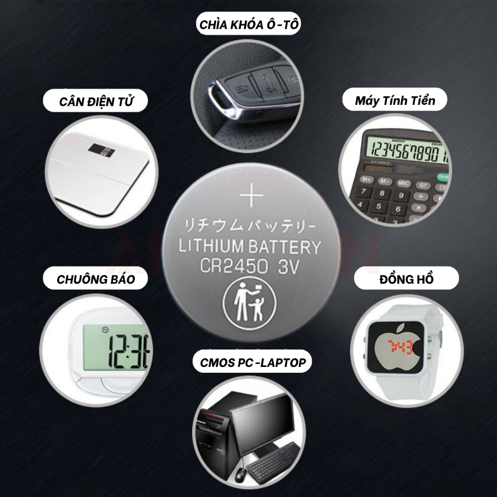 [Hỏa Tốc] Pin Cúc CR2450 Lithium 3V chất lượng, giá rẻ cho khóa Smartkey Cmos Máy tính Điều Khiển