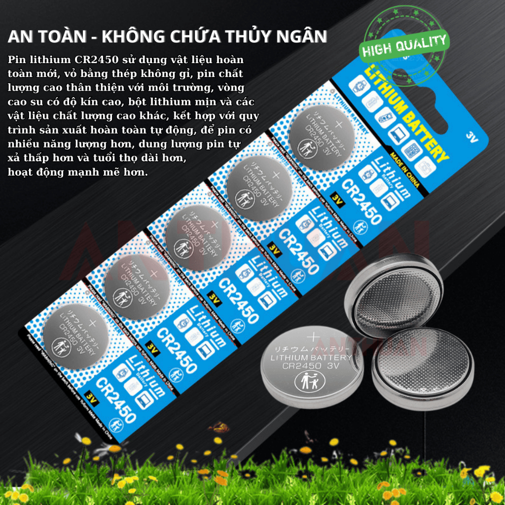 [Hỏa Tốc] Pin Cúc CR2450 Lithium 3V chất lượng, giá rẻ cho khóa Smartkey Cmos Máy tính Điều Khiển