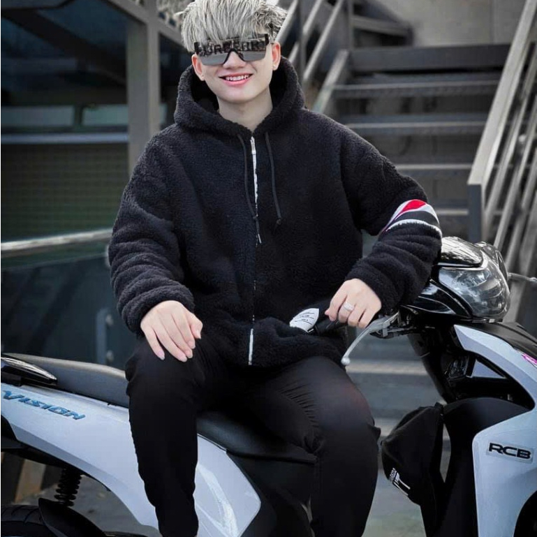 Áo Khoác Lông 4 Sọc 2 Lớp Mũ To Hàng 2 Lớp Chất Nỉ Bông Siêu Dày - Aó Hoodie Nam Nữ Phong Cách Trẻ Hot Trend 2024