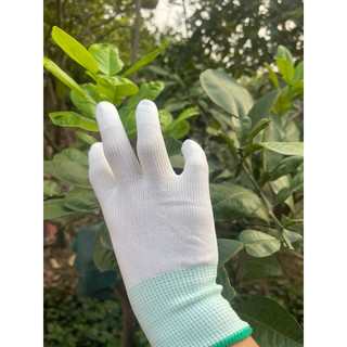 [RẺ + HỎA TỐC] Găng Tay Bảo Hộ Màu Trắng Phủ PU Đầu Ngón ESD Đảm Bảo An Toàn Lao Động bởi OKAMAS
