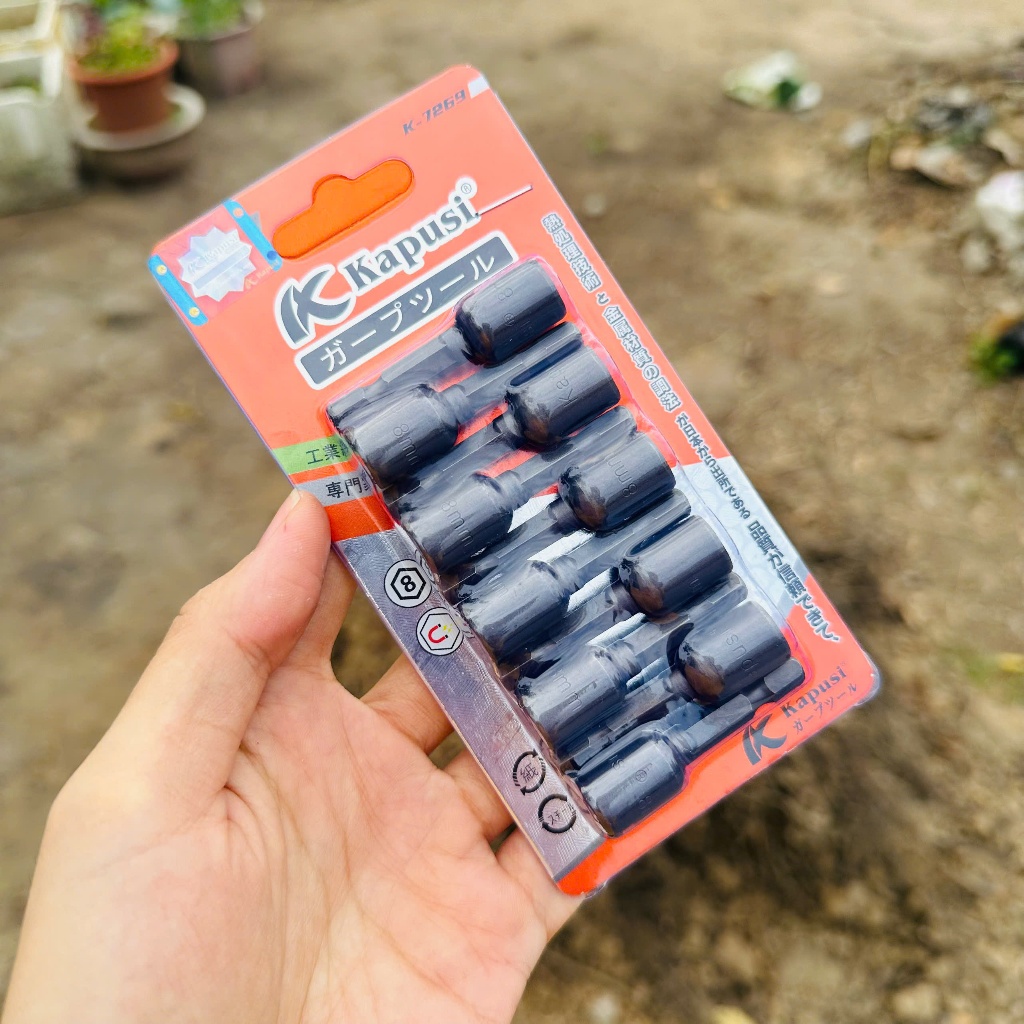 VỈ 10 Đầu từ bắt vít bắn tôn cao cấp chất liệu S2 kích cỡ 8mm và 10mm Kapusi Japan