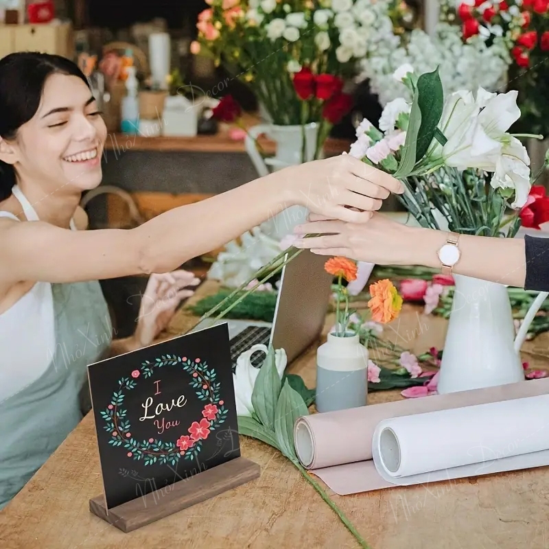 Bảng đen nhỏ viết bút dạ quang tin nhắn, thông báo, bảng đen menu để bàn