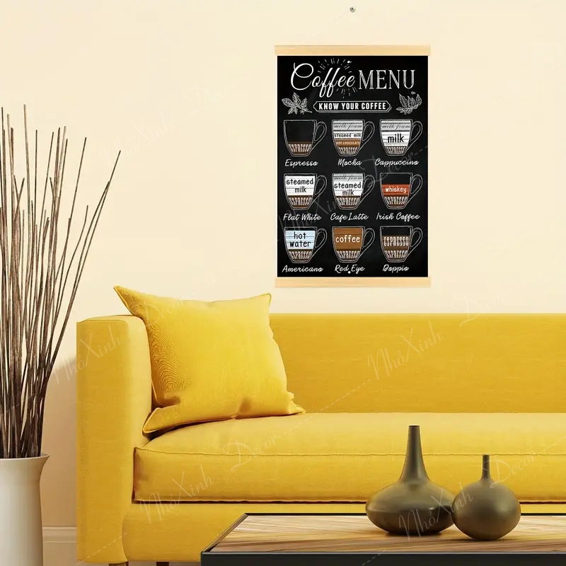 Bảng đen viết bút dạ quang treo tường decor, bảng đen treo tường menu nhà hàng, cafe