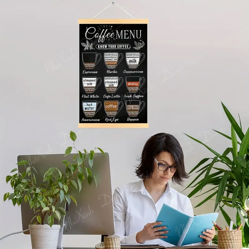 Bảng đen viết bút dạ quang treo tường decor, bảng đen treo tường menu nhà hàng, cafe