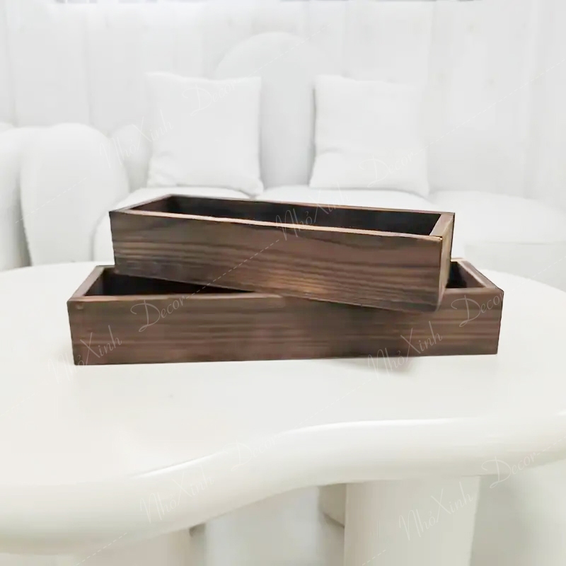 Chậu gỗ, kệ gỗ trồng sen đá, xương rồng, trồng cây cảnh mini trồng cây trong nhà