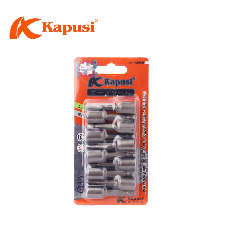 VỈ 10 Đầu từ bắt vít bắn tôn cao cấp chất liệu S2 kích cỡ 8mm và 10mm Kapusi Japan