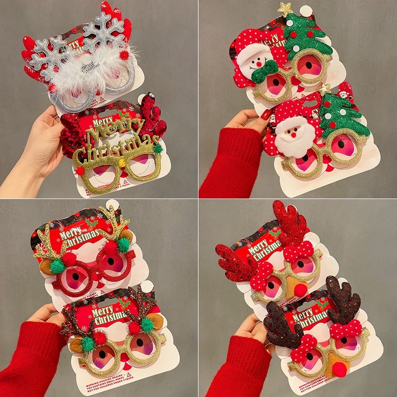 Kính Noel Cho Bé Mắt Kính Giáng Sinh Hóa Trang Lễ Hội Ông Già Noen Cây Thông Kính Mát Dễ Thương- PUPU HOUSE
