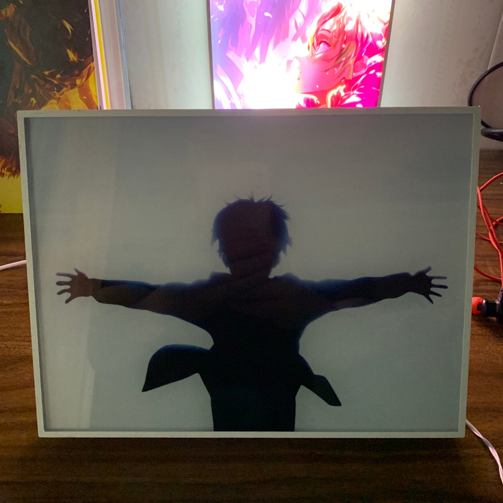 Tranh đèn led 3D đổi màu Attack on titan - Tranh đèn led 3D ANIME trang trí bàn làm việc, đèn ngủ