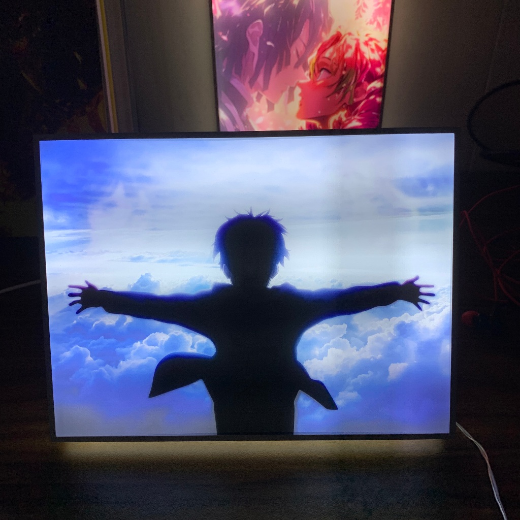 Tranh đèn led 3D đổi màu Attack on titan - Tranh đèn led 3D ANIME trang trí bàn làm việc, đèn ngủ