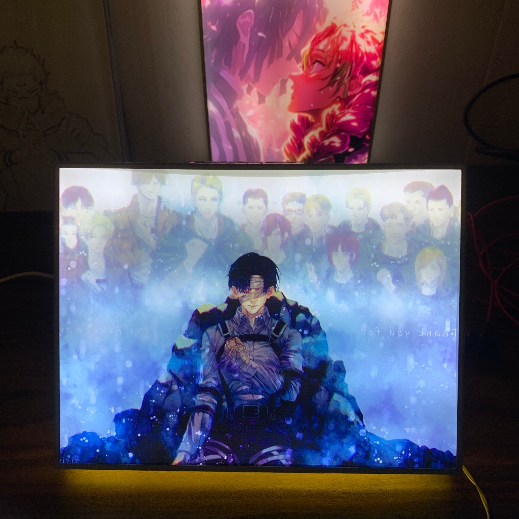 Tranh đèn led 3D đổi màu Attack on titan - Tranh đèn led 3D ANIME trang trí bàn làm việc, đèn ngủ