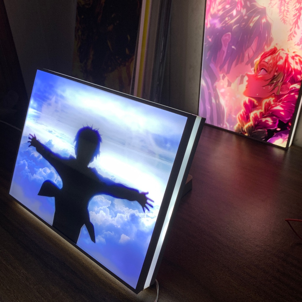 Tranh đèn led 3D đổi màu Attack on titan - Tranh đèn led 3D ANIME trang trí bàn làm việc, đèn ngủ
