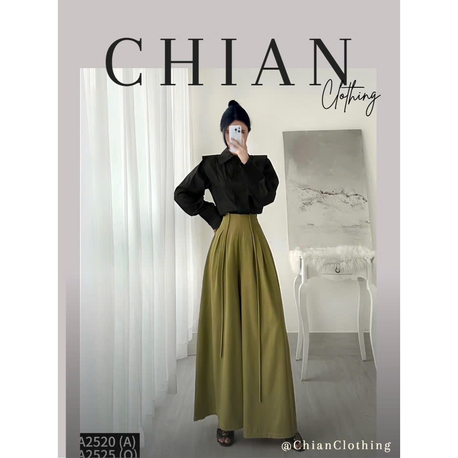 Quần culottes váy cạp cao ống rộng Siêu hách dáng cho các chị em công sở A2525