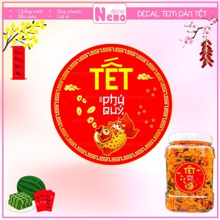 Tem Tết 2026, Tem Dán Tết Phú Quý, Decal Dán Chúc Mừng Năm Mới Trang Trí Hộp Quà, Bánh, Kẹo, Mứt Ngày Tết.