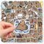 Set 60 Sticker Con vật dễ thương Capybara Chống Nước Dán Laptop Vali Mũ Bảo Hiểm Sổ Tay