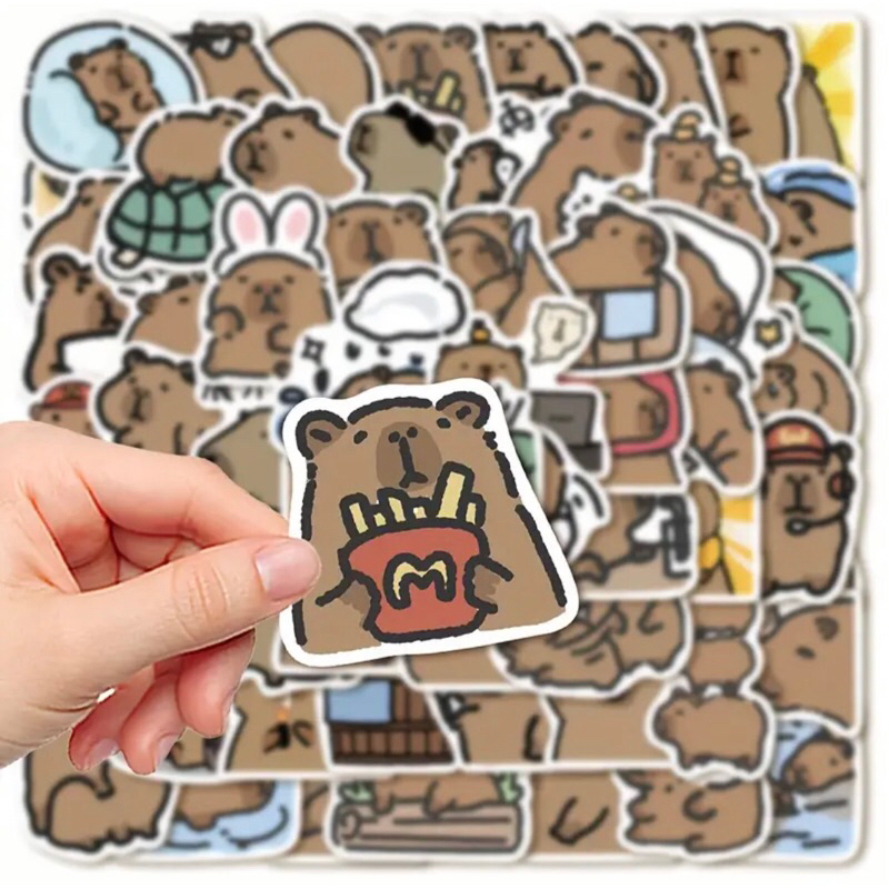 60 sticker con vật dễ thương Capybara
