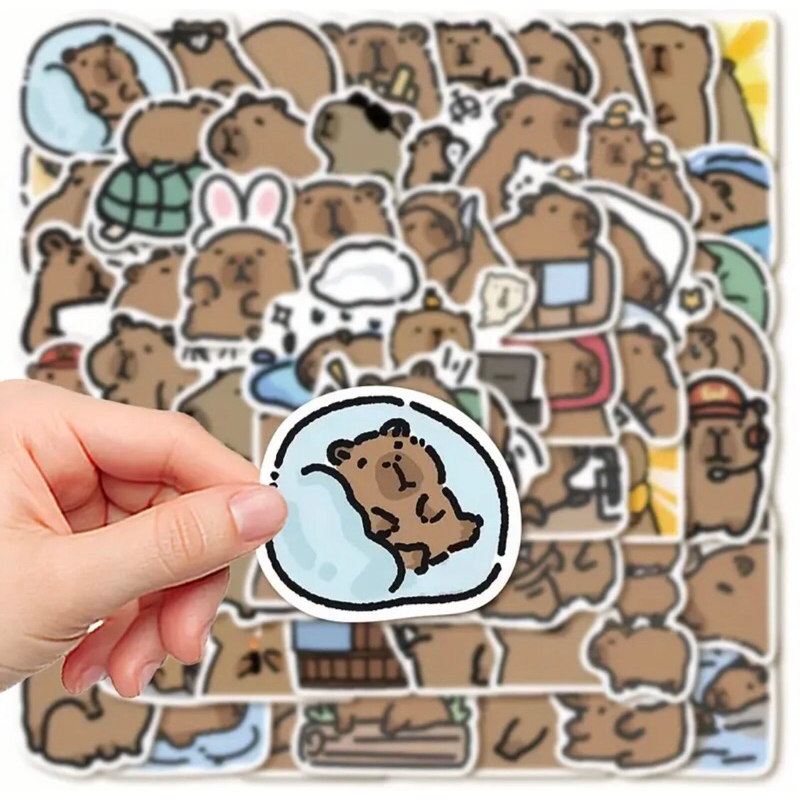 60 sticker con vật dễ thương Capybara