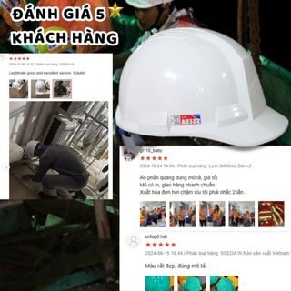 Mũ bảo hộ lao động SEEDA nút vặn lót xốp nhựa ABS HPS4 dùng trong lao động công trình