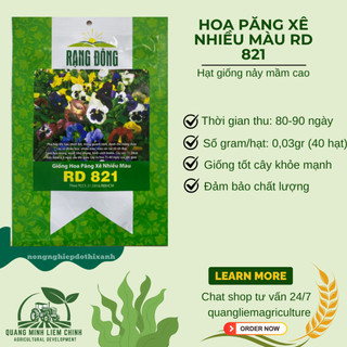 Hạt giống Hoa Păng Xê Nhiều Màu RD 821 (0,03gram~40 hạt) hoa Pansy nhiều màu, cây cao 15-20 cm