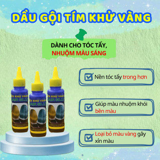 Dầu Gội Tím khử vàng Hair Sille 100ml - Giữ màu cho tóc nhuộm, tóc tẩy bền màu | Thuốc nhuộm tóc Kadola