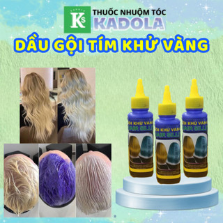 Dầu Gội Tím khử vàng Hair Sille 100ml - Giữ màu cho tóc nhuộm, tóc tẩy bền màu | Thuốc nhuộm tóc Kadola