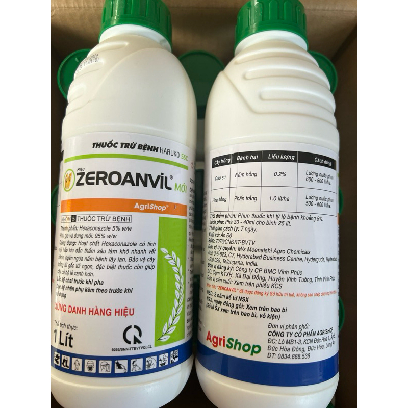 ZERO ANVIL 5 SC [ chai 1 lít] Xuất xứ Ấn Độ: Chuyên nấm hồng, phấn ...