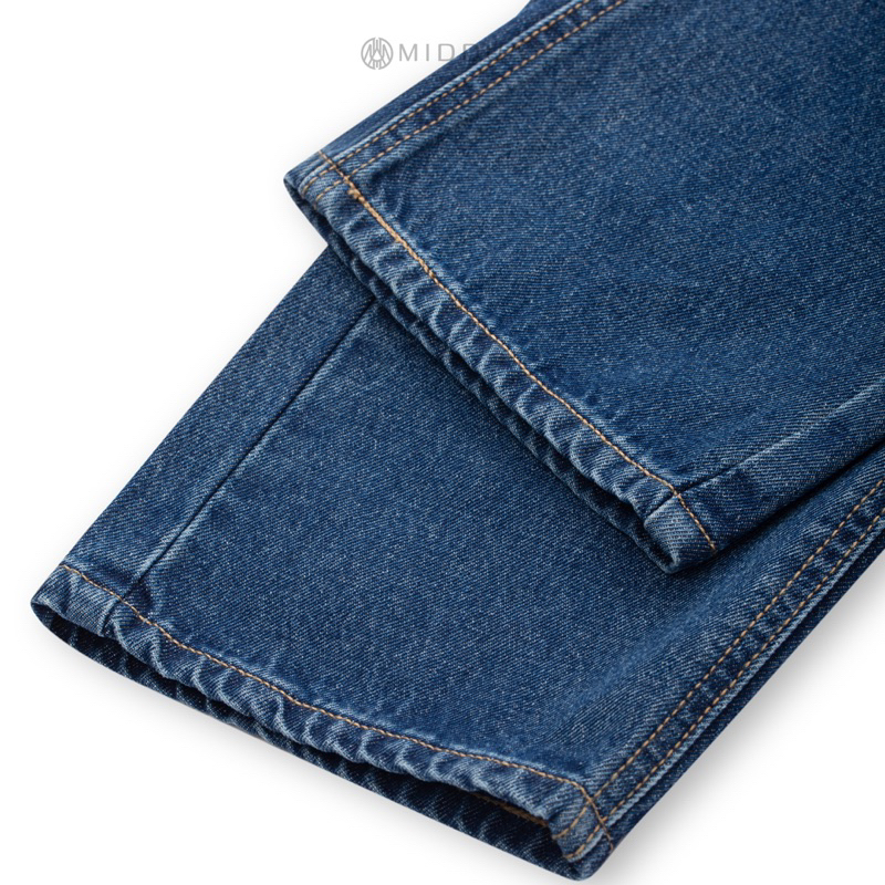 MIDDUA - JN193 Suông denim nữ ống đứng , phối túi trước