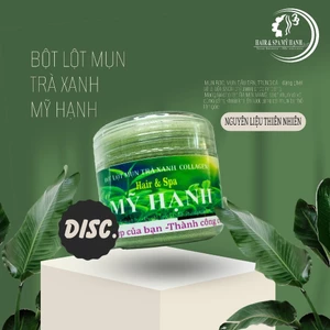 Bột lột mun trà xanh collagen Mỹ hạnh ,lấy sạch mụn cám ,mụn đầu đen, chất bả nhờn,50g