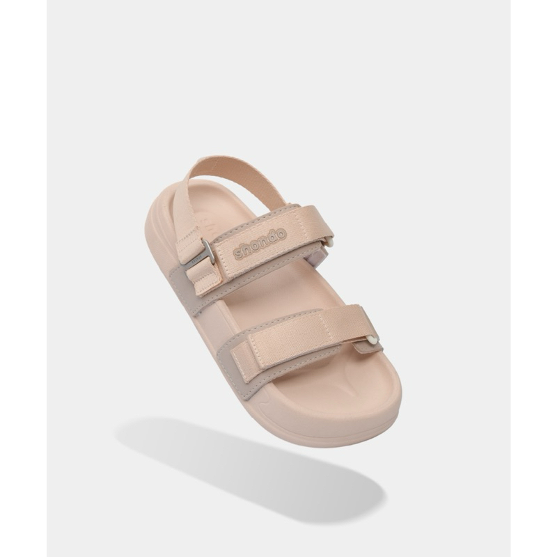 Ảnh Giày sandal nam nữ Shondo bánh mì Platy 5 khoen gài màu HỒNG PL57095 4