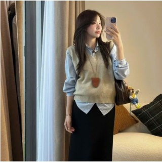 247Store - Áo len gile nữ lông thỏ cổ V form vừa phong cách Hàn Quốc Gile837
