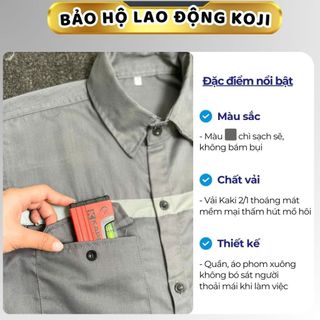 Bộ Đồ Bảo Hộ Lao Động Quần áo bảo hộ lẻ có Phản Quang Chất vải kaki nhẹ thoáng mát