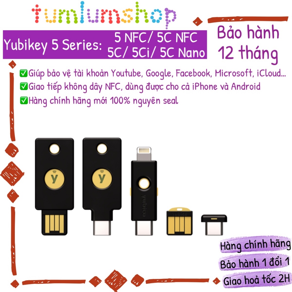 Thiết bị xác thực Yubikey 5 NFC | Shopee Việt Nam