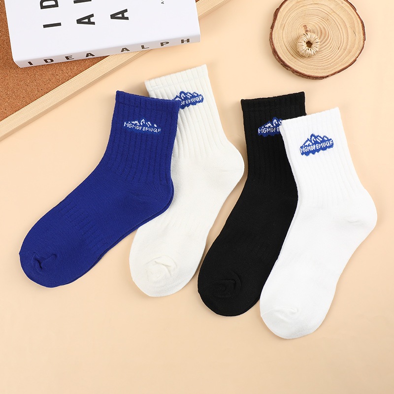 Tất vớ nam nũ cổ cao basic phong cách vintage Hàn Quốc chất cotton co giãn ấm áp HANASO TD076